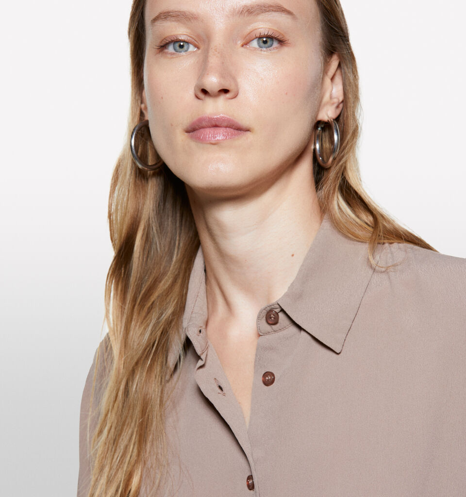 Brown oversized shirt - women's shirts - Brown | Sisley image number 4